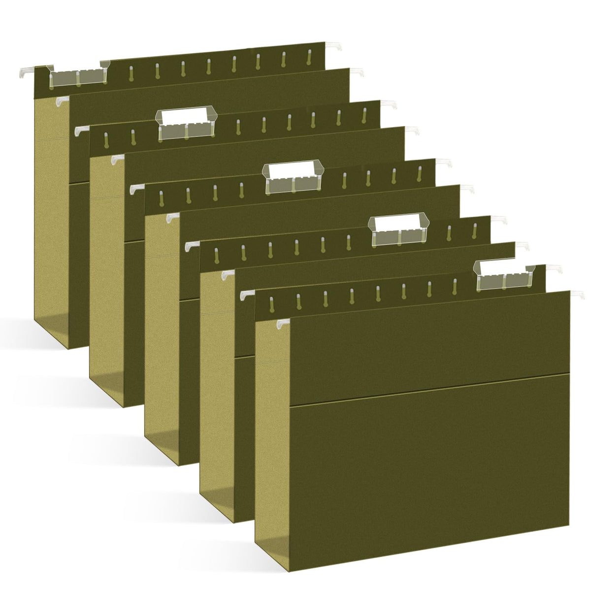 Extra Capacity Hanging File Folders, RAZCC 30 Pack Letter Size Reinforced Hanging Folders with Heavy Duty 3 Inch Expansion for Bulky Files, Filing Cabinet, Adjustable Tabs, Green