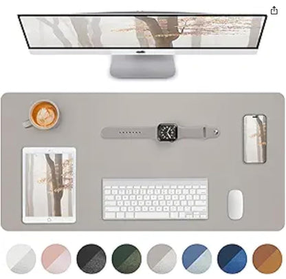 Leather Desk Pad Blotter,Mouse Pad,Office Desk Mat, Non-Slip PU Leather Desk mat,Large Desk mat,Waterproof Keyboard mat for Office/Home/Decor (Black,35" x 17")