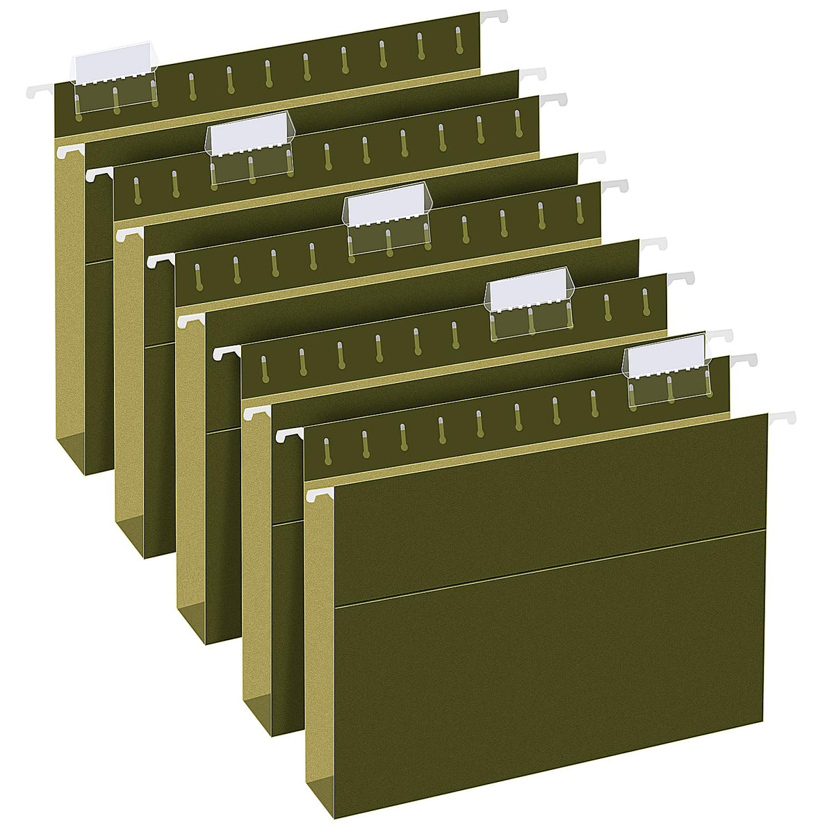 Extra Capacity Hanging File Folders, RAZCC 30 Pack Letter Size Reinforced Hanging Folders with Heavy Duty 3 Inch Expansion for Bulky Files, Filing Cabinet, Adjustable Tabs, Green