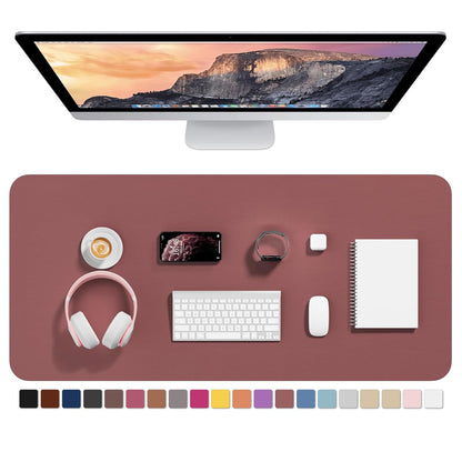Hsurbtra Desk Pad, 30" x 14" PU Leather Desk Mat, XL Extended Mouse Pad, Waterproof Desktop Blotter Protector, Non-Slip Ultra Thin Large Laptop Keyboard Writing Mat for Office Home, Pink