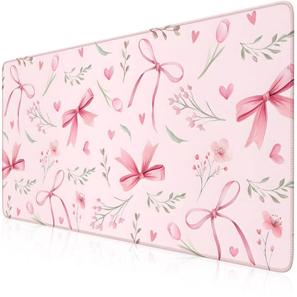 iCasso Desk Mat,Mouse Pad for Office Desk,35.4x15.7in,Pink Flowers