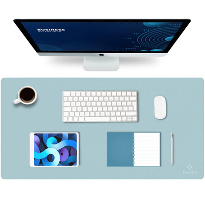 K KNODEL Large Office Desk Mat, Leather Mouse Pad (31.5"x15.7", Black)