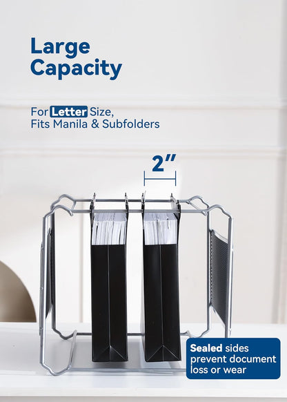 SortRax Plastic Hanging File Folders, 2" Expansion, Letter Size, Black