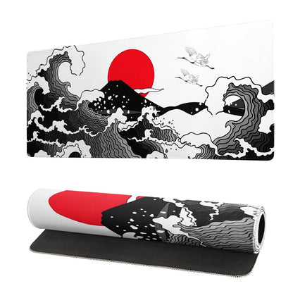 Topographic Contour Extended Big Mouse Pad Large,Gaming Mouse Pad Desk Pad,27.6x11.8 Inch Long Computer Keyboard Mouse Mat Mousepad with 3mm Non-Slip Base and Stitched Edge for Gaming and Office
