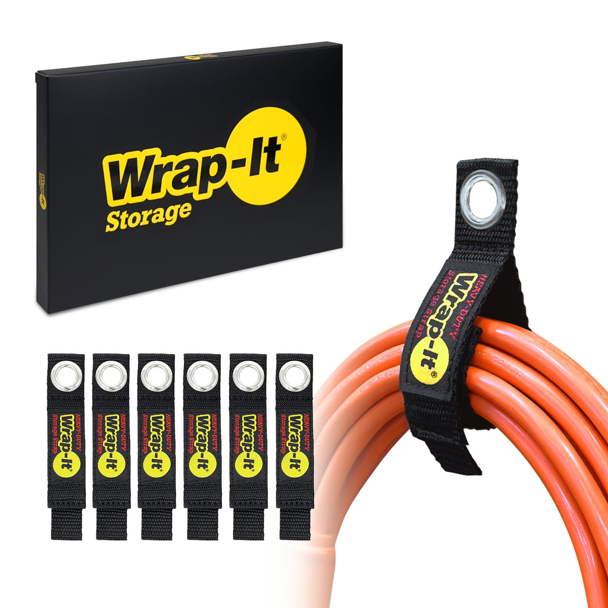 Heavy-Duty Wrap-It Storage Straps - Assorted 6-Pack
