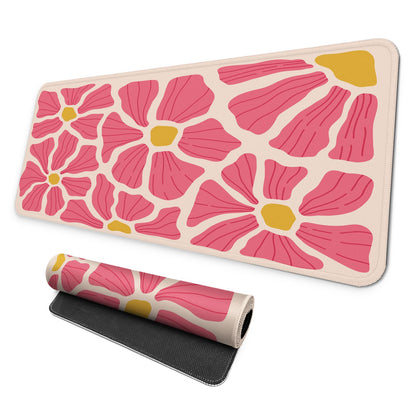 MAY FLOWER Gaming Mouse pad, Large Laptop Mousepad, Full Keyboard Mat, Long Computer Mouse Mat for Home and Office, Anti-Slip Rubber Base, 31.5 x 11.8 Inches (Leopard Print)