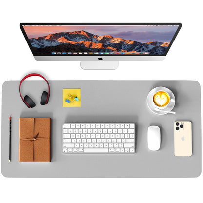 Non-Slip Waterproof Leather Desk Pad Mouse Mat, Purple 31.5x15.7 in