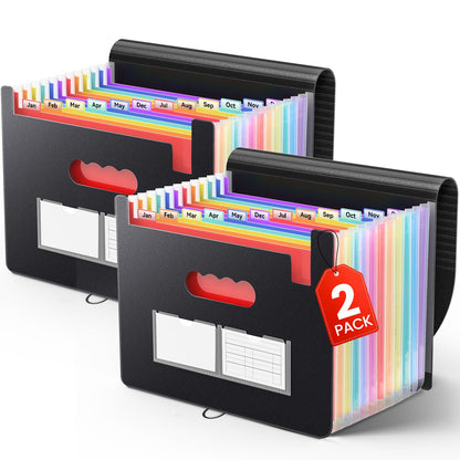 Sooez Accordion File Organizer, 13 Pocket Expanding File Folders, Letter/A4