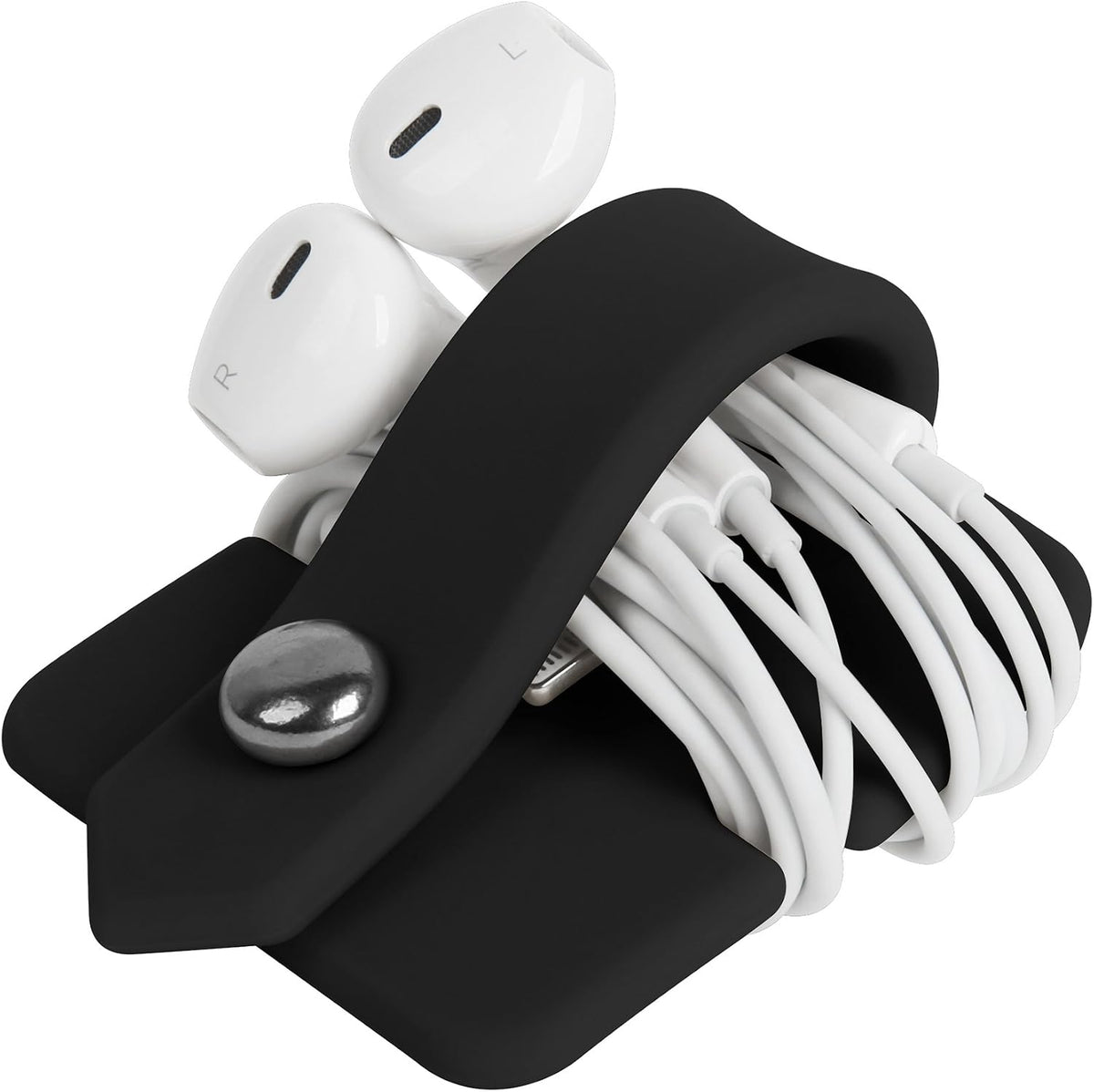 Headphone Case Cord Organizer Earbuds Holder Earphones Case Wrap Winder Headset Keeper Cord Manager Cable Organizer Black