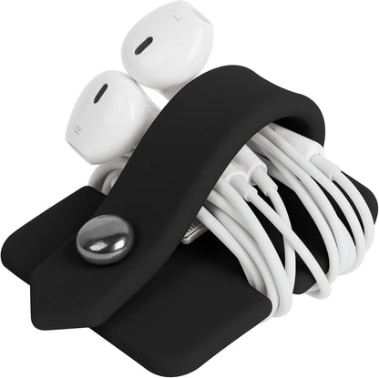 Headphone Case Cord Organizer Earbuds Holder Earphones Case Wrap Winder Headset Keeper Cord Manager Cable Organizer Black