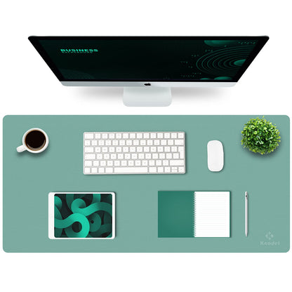 K KNODEL Large Office Desk Mat, Leather Mouse Pad (31.5"x15.7", Black)