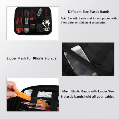 MATEIN Electronics Organizer Travel Case, Cable Organizer Bag, Black