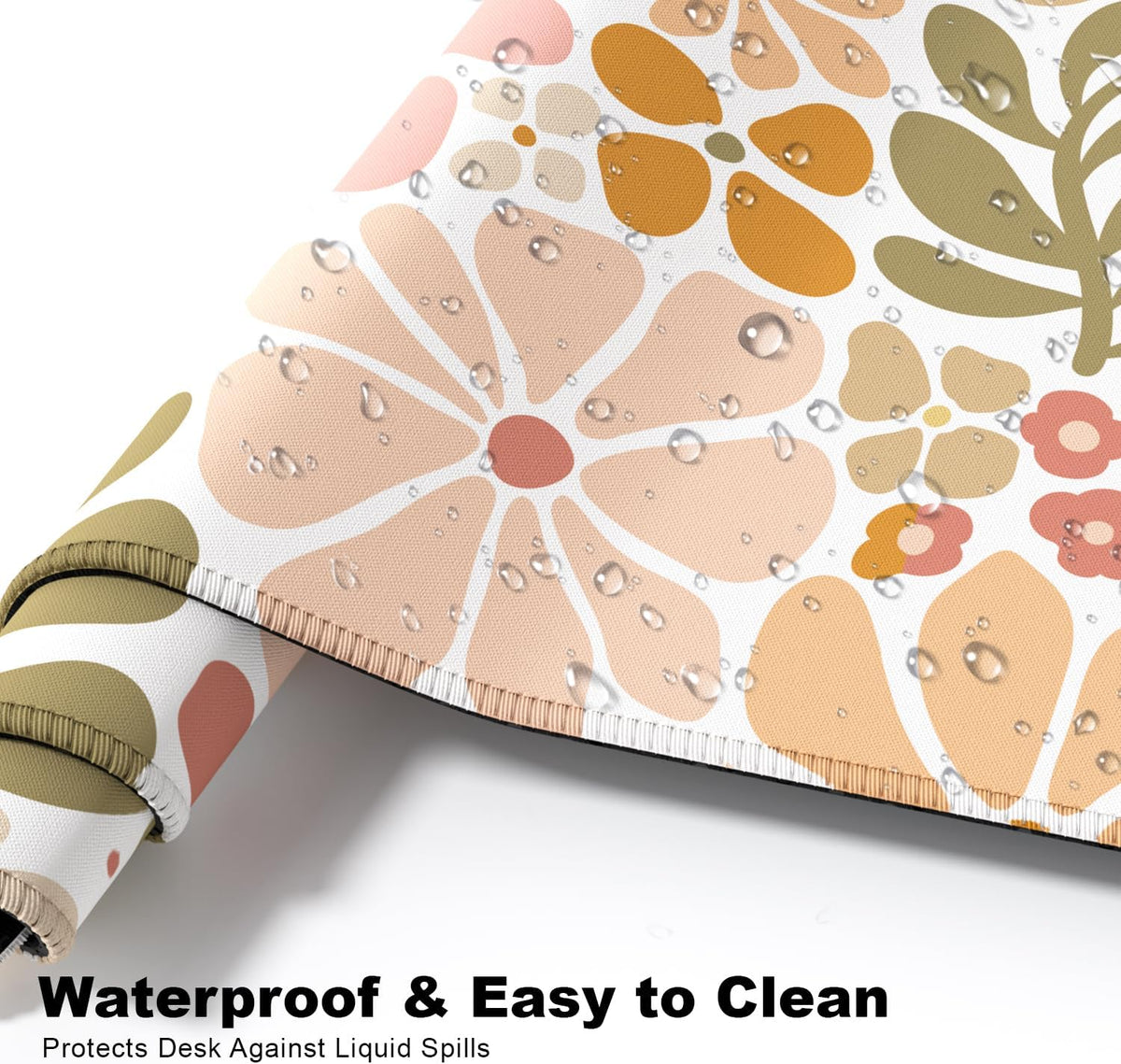 Desk Mat, Large Gaming Mouse Pad, 32" x 12", Boho Retro Floral