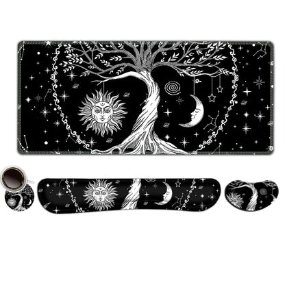ToLuLu Extended Gaming Mouse Pad, Memory Foam Keyboard Mouse Wrist Rest Set