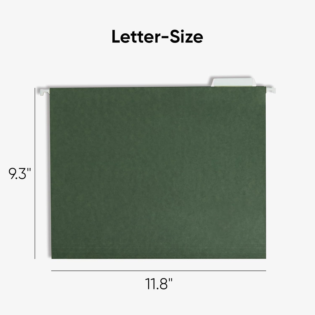 Smead Hanging File Folder, 1/5-Cut Adjustable Tab, Letter Size, Standard Green, Hanging Folders for Filing Cabinets, File Organizer Folder, 50 Count