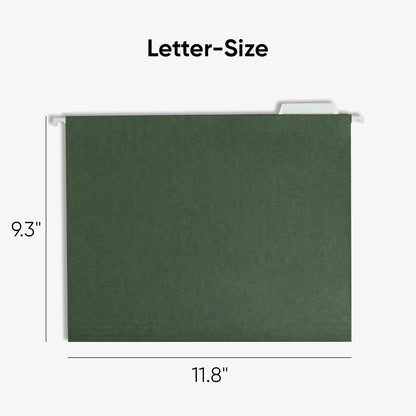Smead Hanging File Folder, 1/5-Cut Adjustable Tab, Letter Size, Standard Green, Hanging Folders for Filing Cabinets, File Organizer Folder, 50 Count