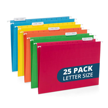 Blue Summit Supplies 25 Hanging File Folders, Letter Size, Black