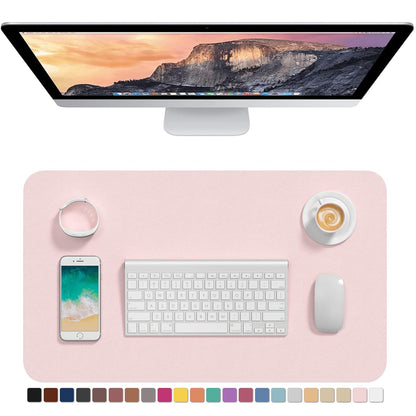 Hsurbtra Desk Pad, 30" x 14" PU Leather Desk Mat, XL Extended Mouse Pad, Waterproof Desktop Blotter Protector, Non-Slip Ultra Thin Large Laptop Keyboard Writing Mat for Office Home, Pink