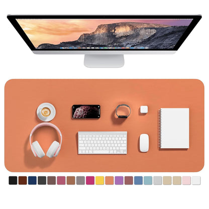 Hsurbtra Desk Pad, 30" x 14" PU Leather Desk Mat, XL Extended Mouse Pad, Waterproof Desktop Blotter Protector, Non-Slip Ultra Thin Large Laptop Keyboard Writing Mat for Office Home, Pink