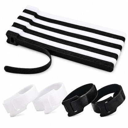 70pcs Cable Ties Reusable Black and White Wire Ties Cable Management Cord Ties Reusable for Electronics Hook and Loop Cable Ties for Computer 4 6 8 Inch