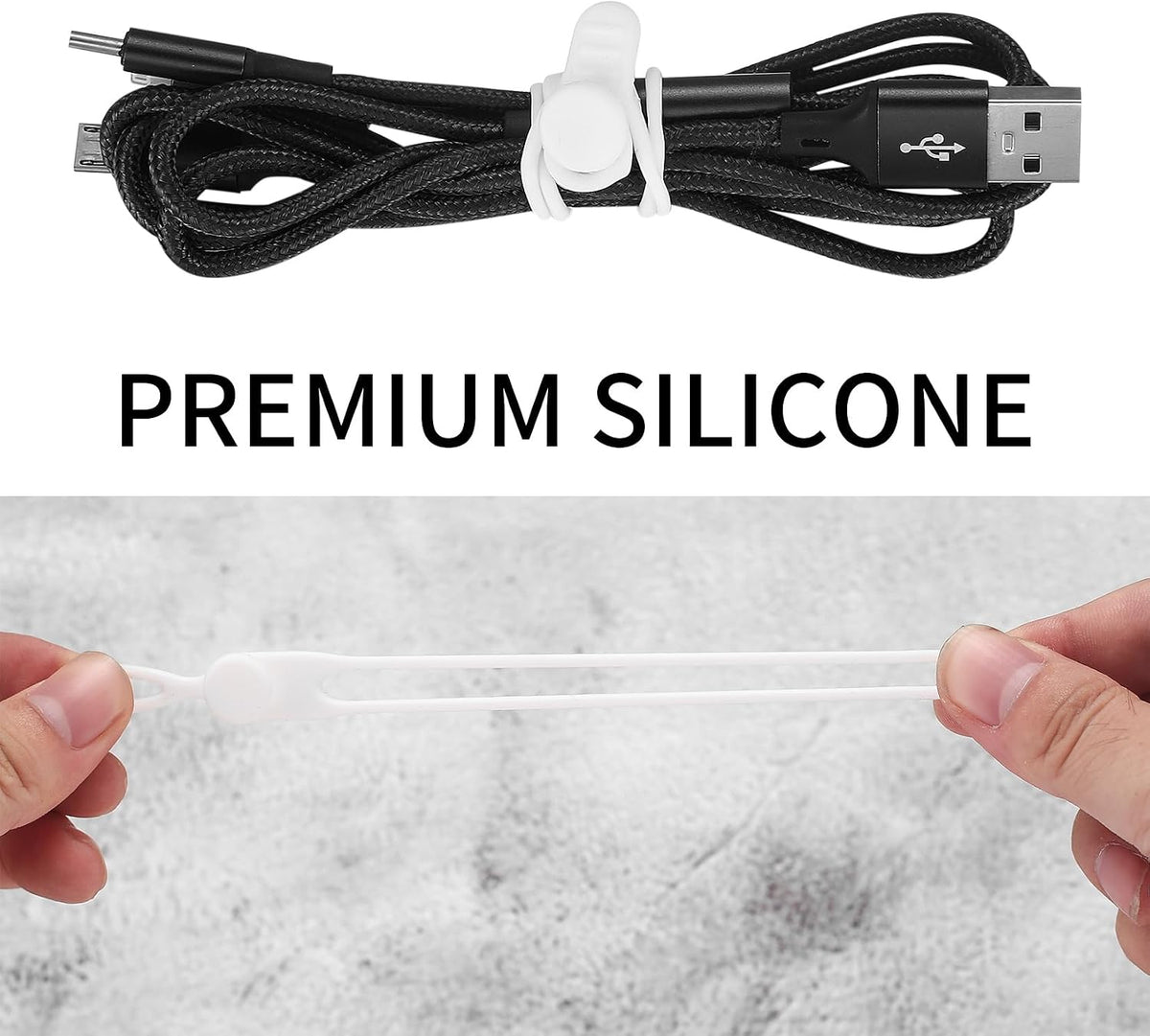 25 Pcs Silicone Cable Ties, Reusable Cable Straps Wire Organizer.