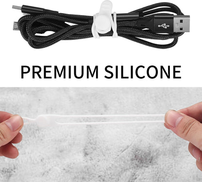 25 Pcs Silicone Cable Ties, Reusable Cable Straps Wire Organizer.