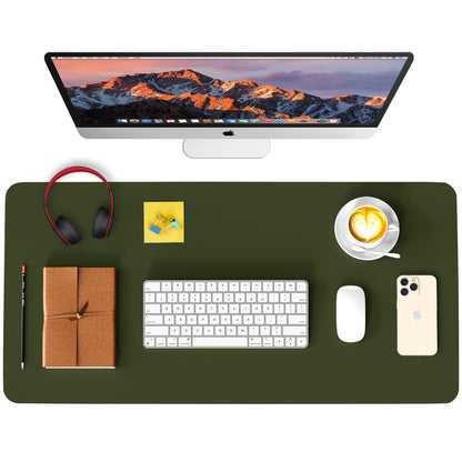 Non-Slip Waterproof Leather Desk Pad Mouse Mat, Purple 31.5x15.7 in