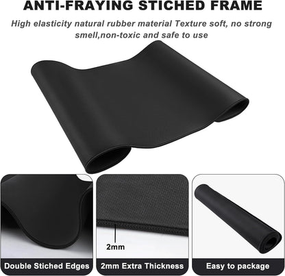31.5" x 15.7" Waterproof Fabric Desk Pad Large Mouse Pad Office Game, Black