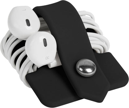 Headphone Case Cord Organizer Earbuds Holder Earphones Case Wrap Winder Headset Keeper Cord Manager Cable Organizer Black