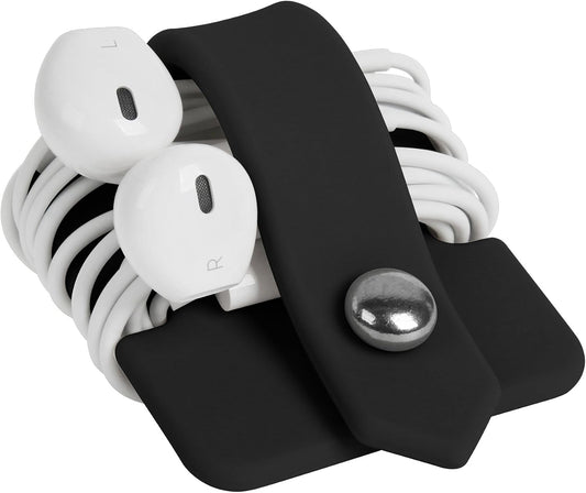 Headphone Case Cord Organizer Earbuds Holder Earphones Case Wrap Winder Headset Keeper Cord Manager Cable Organizer Black