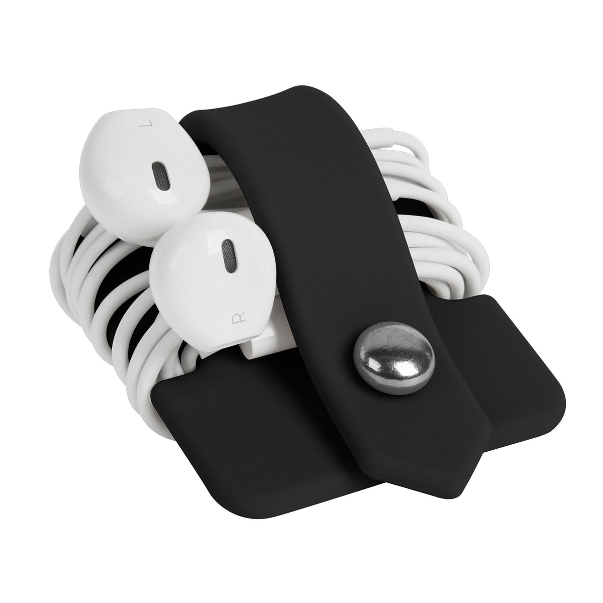 Headphone Case Cord Organizer Earbuds Holder Earphones Case Wrap Winder Headset Keeper Cord Manager Cable Organizer Black