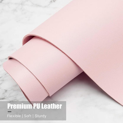 Hsurbtra Desk Pad, 30" x 14" PU Leather Desk Mat, XL Extended Mouse Pad, Waterproof Desktop Blotter Protector, Non-Slip Ultra Thin Large Laptop Keyboard Writing Mat for Office Home, Pink