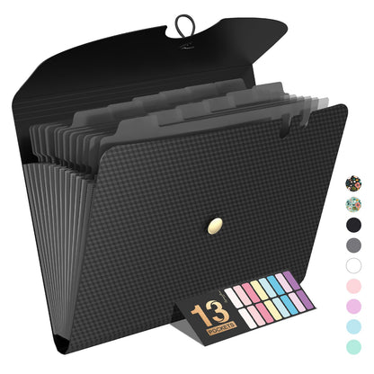 Sooez Expanding File Folders, 13 Pocket Accordion File Organizer, Letter/A4