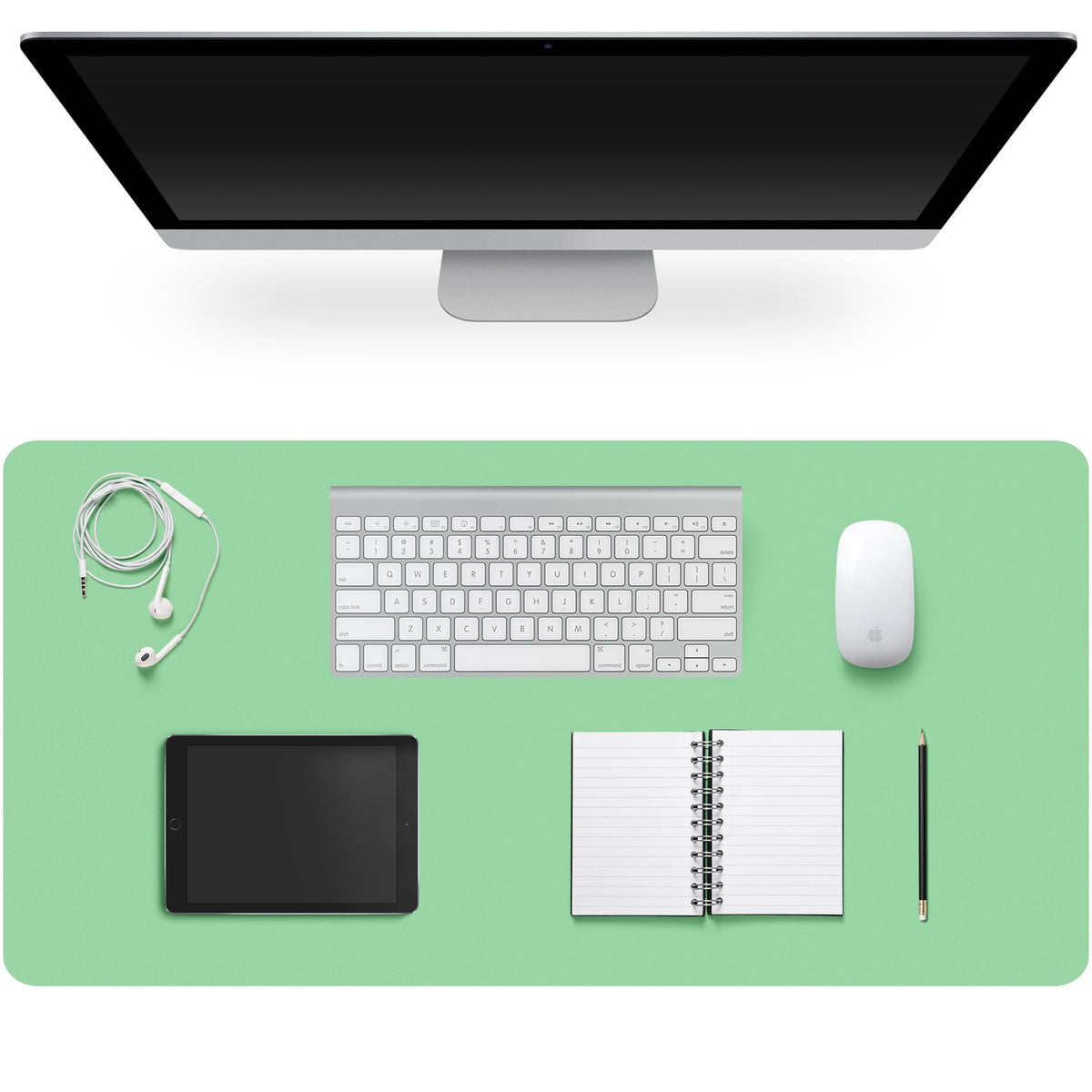 Leather Desk Pad Protector,Non-Slip Desk Pad(Black, 23.6" x 13.7")