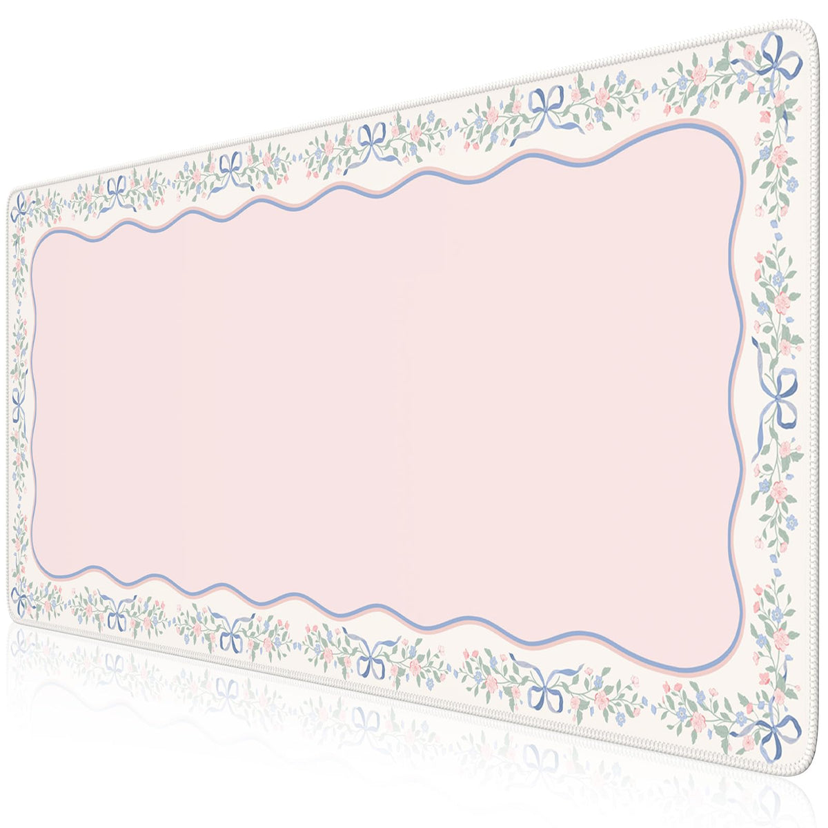 iCasso Desk Mat,Mouse Pad for Office Desk,35.4x15.7in,Pink Flowers