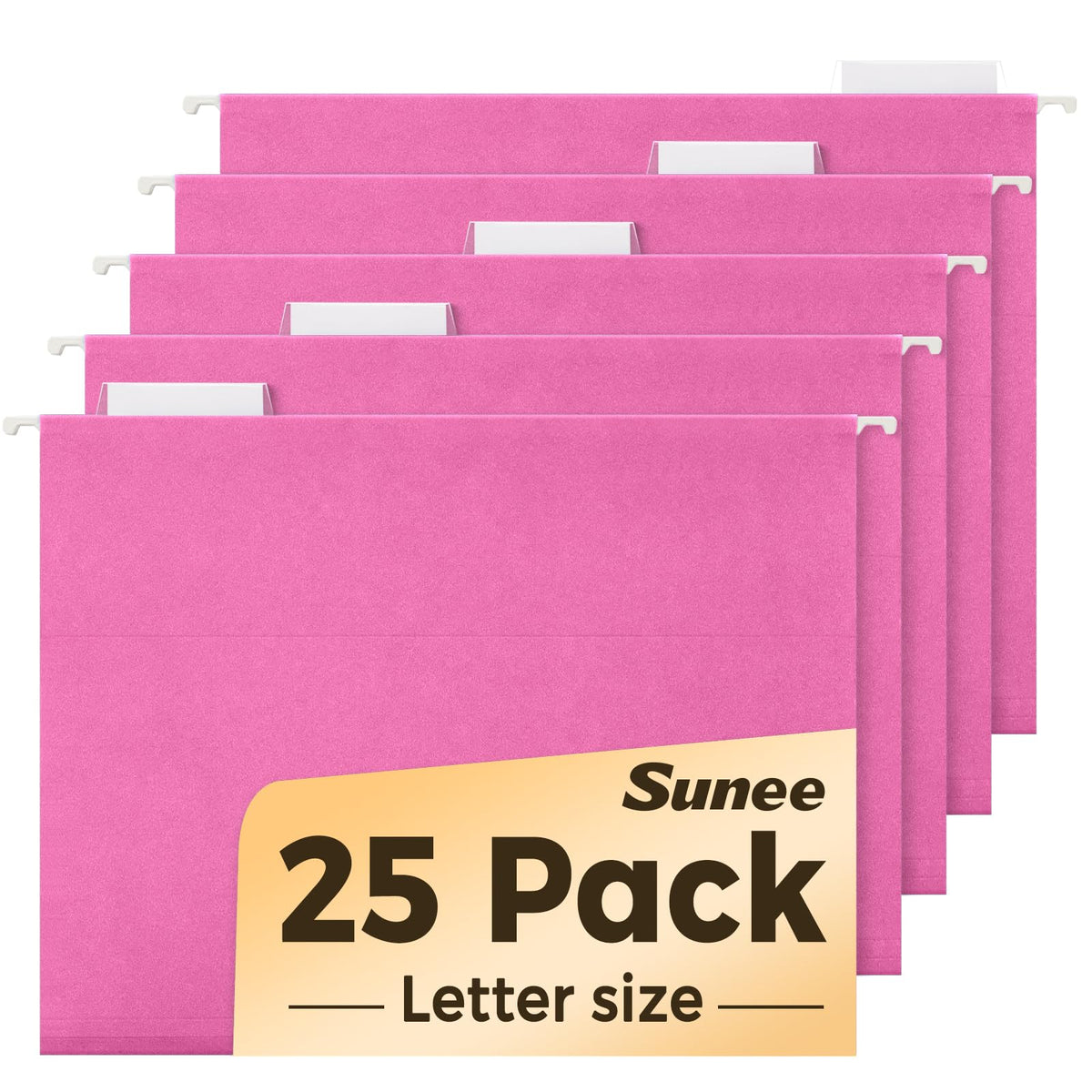 SUNEE 25 Count Hanging File Folders, Pastel Colors, Hanging File Folders Letter Size, Hanging Folders with 1/5-cut Tabs, Designed for Bulky Files, Filing Cabinets, Medical Charts
