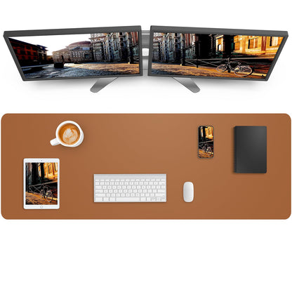 Leather Desk Pad Blotter,Mouse Pad,Office Desk Mat, Non-Slip PU Leather Desk mat,Large Desk mat,Waterproof Keyboard mat for Office/Home/Decor (Black,35" x 17")