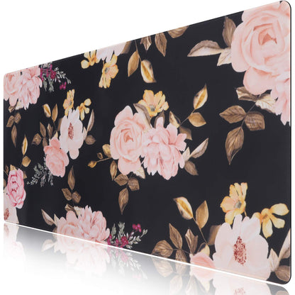 iCasso Desk Cover Mat, Office Mouse Pad,35.4x15.7in,Retro Black