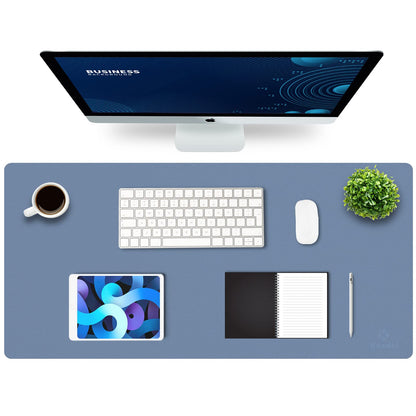 K KNODEL Large Office Desk Mat, Leather Mouse Pad (31.5"x15.7", Black)