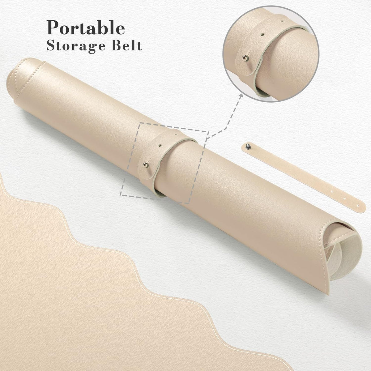 iCasso Beige Desk Blotter 35.4"x15.7", Desk Protector for Workspace
