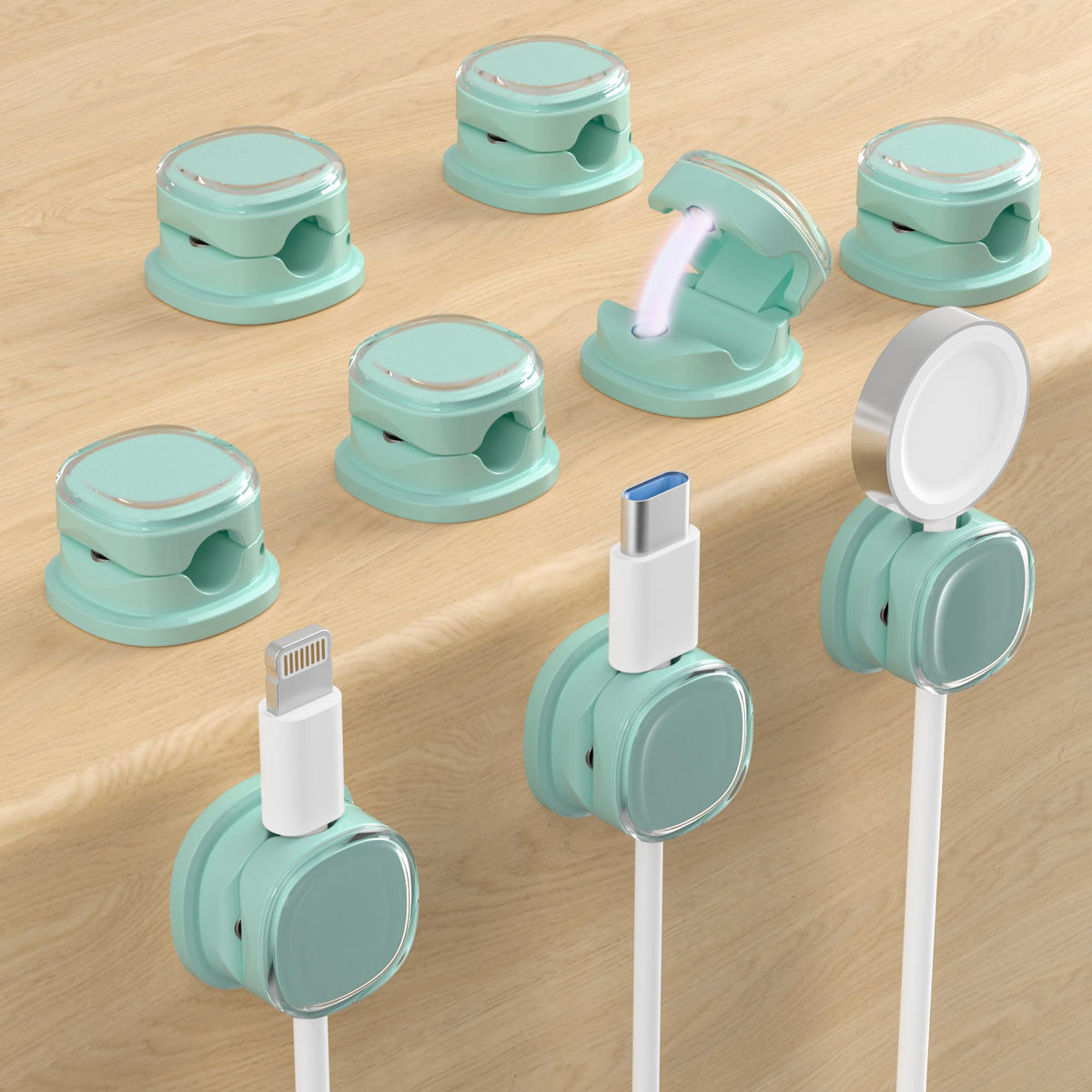Magnetic Cable Clips, Cute Desk Charger Cord Holder