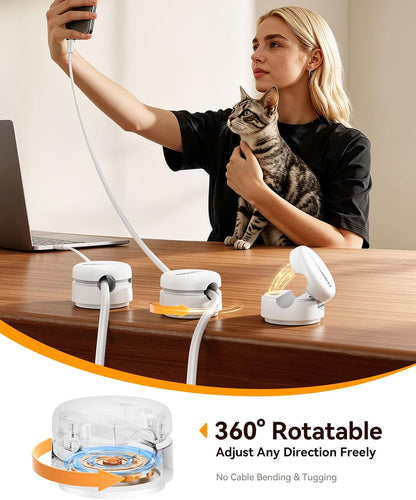 Rocoren 12 Pack Magnetic Cable Clips,360° Rotating Cord Organizer Holder