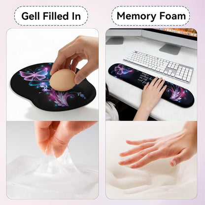 Desk Mat Set Keyboard and Mouse Pad with Wrist Rest Support