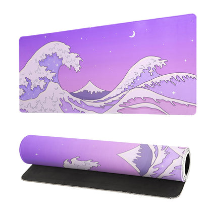 Topographic Contour Extended Big Mouse Pad Large,Gaming Mouse Pad Desk Pad,27.6x11.8 Inch Long Computer Keyboard Mouse Mat Mousepad with 3mm Non-Slip Base and Stitched Edge for Gaming and Office