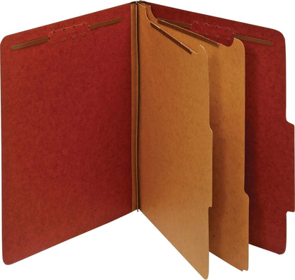 Pendaflex Recycled Classification File Folders, 2 Dividers, 2" Embedded Fasteners, 2/5 Tab Cut, Letter Size, Light Green, Box of 10 (24076R)