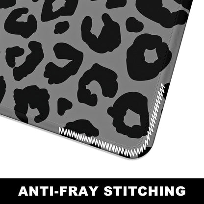 BOSOBO Extended Gaming Desk Mat, XXL Full Cover 31.5 x 11.8 Inches, Black Leopard Print