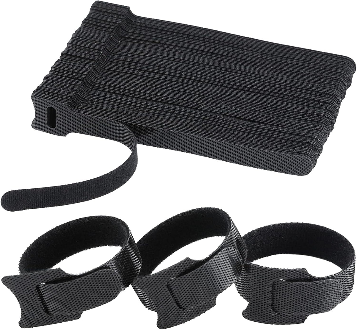 MVYC 120PCS 6 Inch Reusable Cable Ties Wire Ties Cord Organizer Cable Organizer Adjustable Management Black