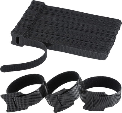MVYC 120PCS 6 Inch Reusable Cable Ties Wire Ties Cord Organizer Cable Organizer Adjustable Management Black