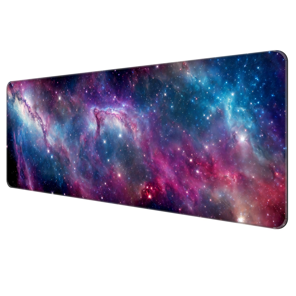 Large Thin Mouse Pad with Stitched Edges, Galaxy Space