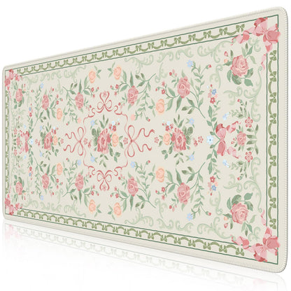 iCasso Desk Mat,Mouse Pad for Office Desk,35.4x15.7in,Pink Flowers